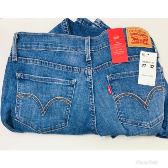 SOLD Levi's 524 Skinny Jeans Indigo Sz 4 x 32 - Picture 3 of 7